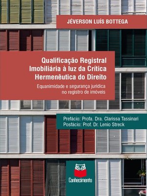 cover image of Qualificação registral imobiliária à luz da crítica hermenêutica do direito